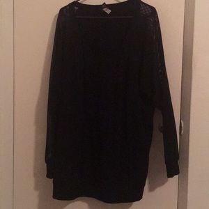 Black netted long sleeve sweater